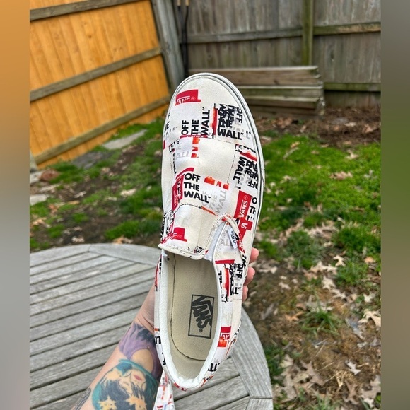 VANS Classic Slip On Packing Tape Size 13 cream‎ red  Sneakers Old Skool - Picture 8 of 9
